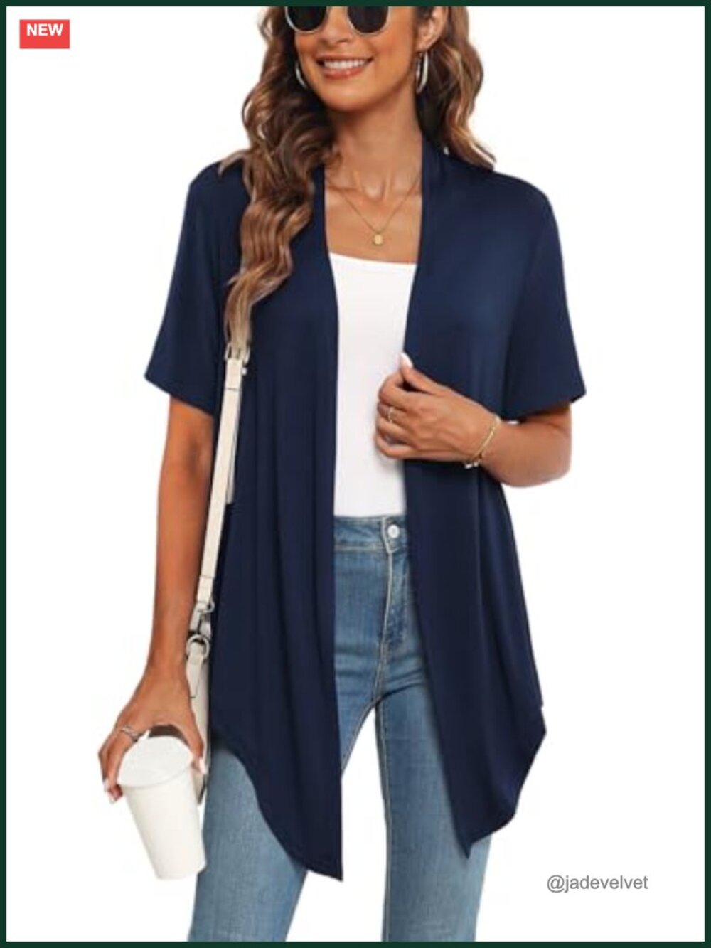 Women's Short Sleeve Open Front Tie Cardigan Lightweight Summer Casual